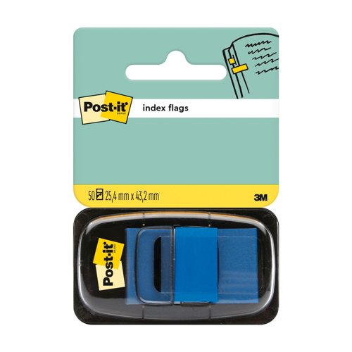 3M Post-it Index Flags Medium 25mm Blue (Pack 50) 680-2