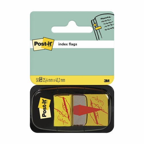 3M Post-it Index Sign Here Pop Up Dispenser Yellow 680-31