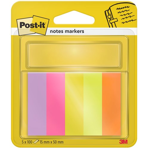 3M Post-it Note Markers 15x50mm Assorted Pastel/Neon (Pack 500) 670-5