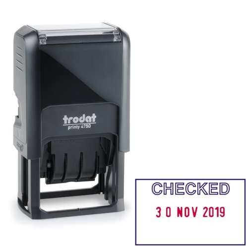 Trodat 4750/L4 Dater CHECKED Red/Blue 141386