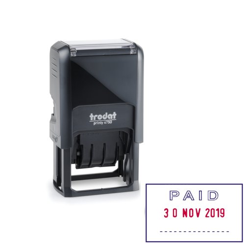 Trodat 4750/L2 Dater PAID Red/Blue 141365