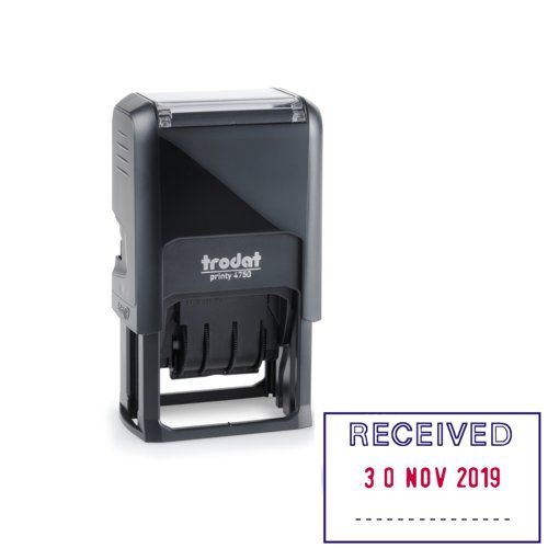 Trodat 4750/L1 Dater RECEIVED Red/Blue 139922
