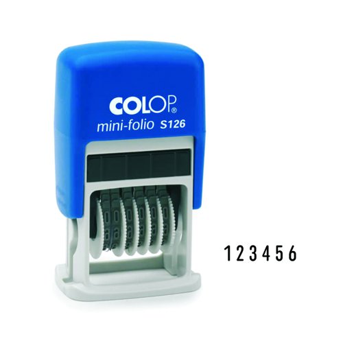 COLOP S126 Self-Inking Mini Numbering Stamp 4mm 6 Bands 104941