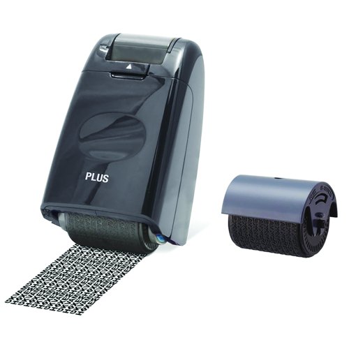 PLUS Camouflage Self Inking Roller Stamp Black & Refill 59144
