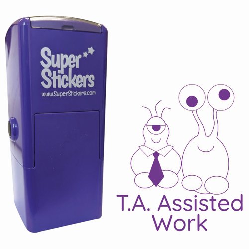 Trodat Education Marking Stamp 23x23mm T.A. Assisted Work Aliens 180687