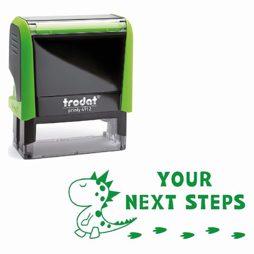 Trodat Education Marking Stamp 45x17mm Next Steps Dinosaur 180717