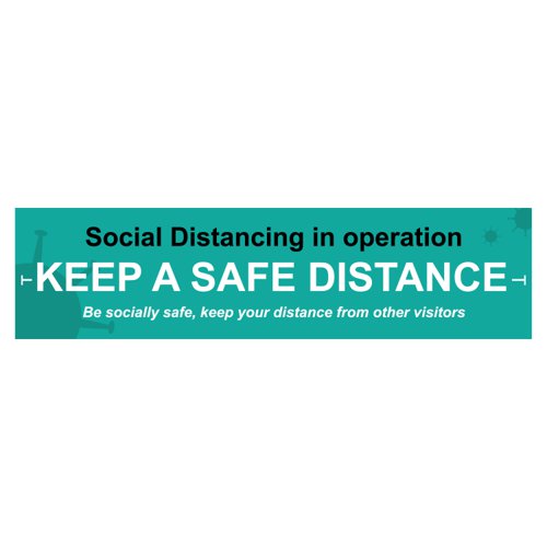 Spectrum Keep A Safe Distance Banner 2000x500mm STP153
