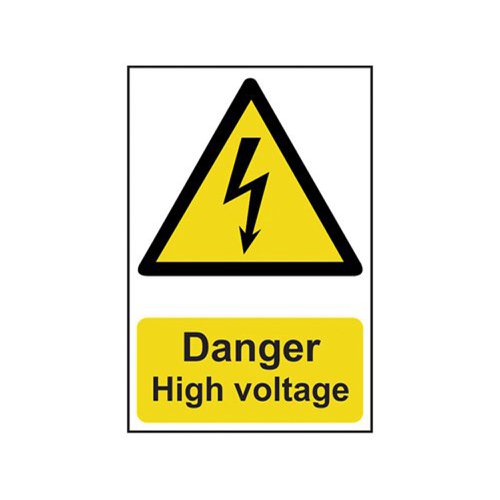 Scan Danger High Voltage Sign PVC 200x300mm 0761