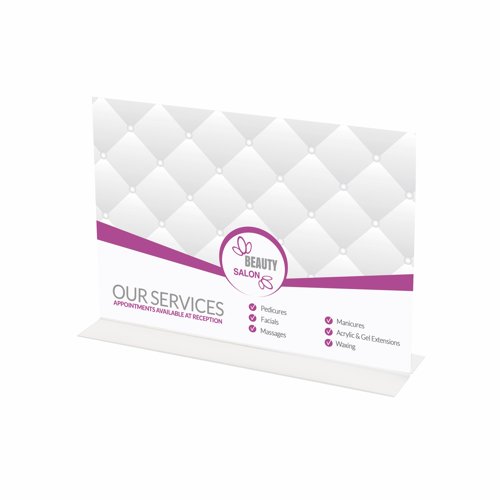 Announce Stand Up Sign Holder A4 Landscape Clear