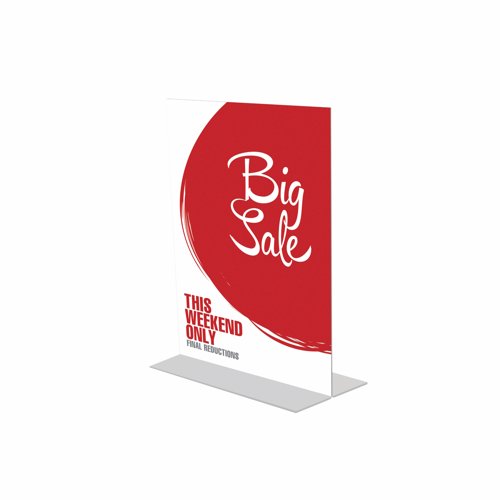 Announce Stand Up Sign Holder A4 Portrait Clear