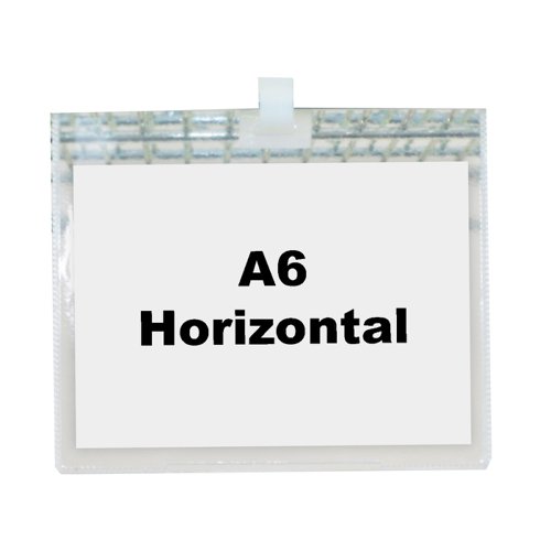 Beaverswood Industrial Strength Pocket Clip-On 155x110mm A6 Landscape Clear (Pack 10) CP6H/10