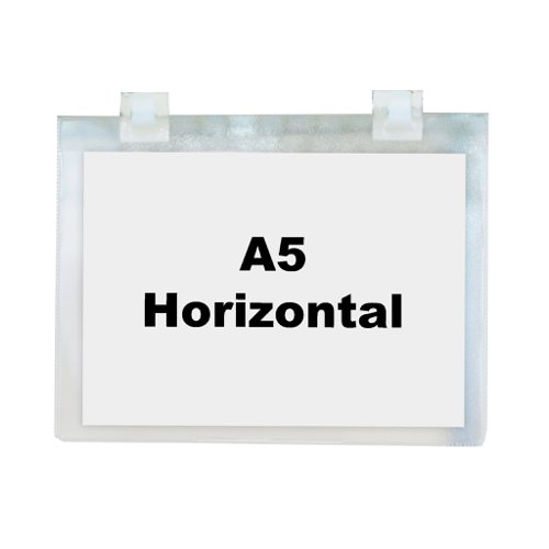 Beaverswood Industrial Strength Pocket Clip-On 155x230mm A5 Landscape Clear (Pack 10) CP5H/10