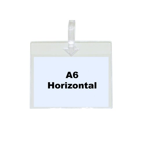 Beaverswood Industrial Strength Pocket Tie-On 155x110mm A6 Landscape Clear (Pack 10) TP6H/10
