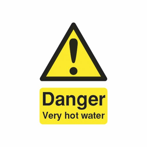 Very Hot Water Sign 75x50mm Self Adhesive