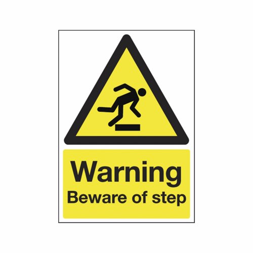 Warning Beware Of Step Sign A5 PVC