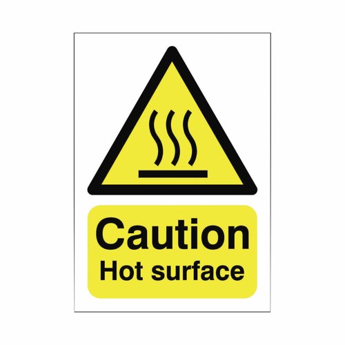 Caution Hot Surface Sign A5 Self Adhesive
