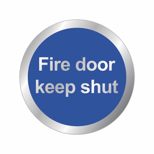 Fire Door Keep Shut Sign 76mm Aluminium
