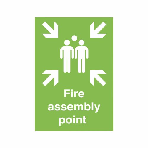 Fire Assembly Point 400x600mm Semi-Rigid PVC