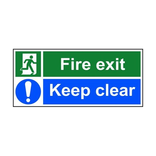 Fire Exit Keep Clear 450x200mm SAV 12132