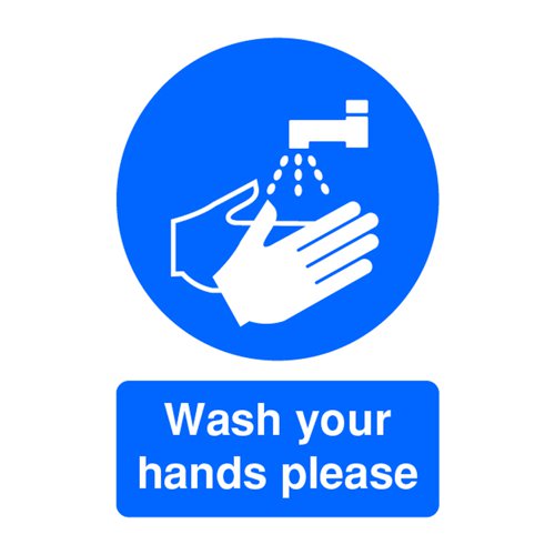 Wash Your Hands Please Sign A5 PVC MD05851R