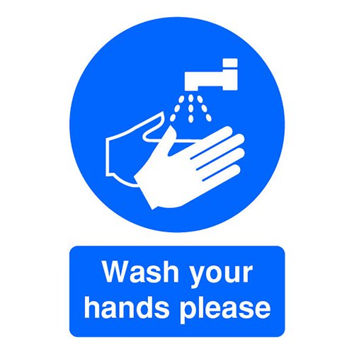 Wash Your Hands Please Sign A5 Vinyl MD05851S