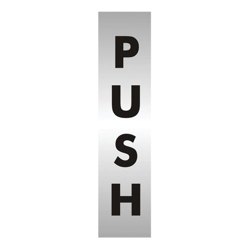 Stewart Superior Brushed Aluminium Acrylic Sign Push 45x190mm BAC126