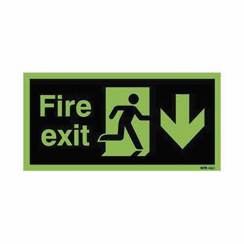 Photoluminescent Fire Exit Arrow Right Sign 450x150mm SAV