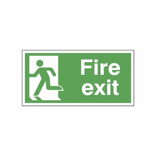 Fire Exit Left Sign 300x150mm Self-Adhesive