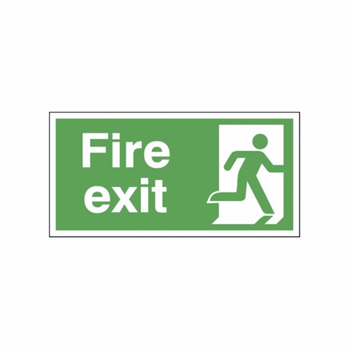 Fire Exit Right Sign 300x150mm Self-Adhesive