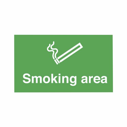 Safety Sign Smoking Area 500x300mm Semi-Rigid PVC