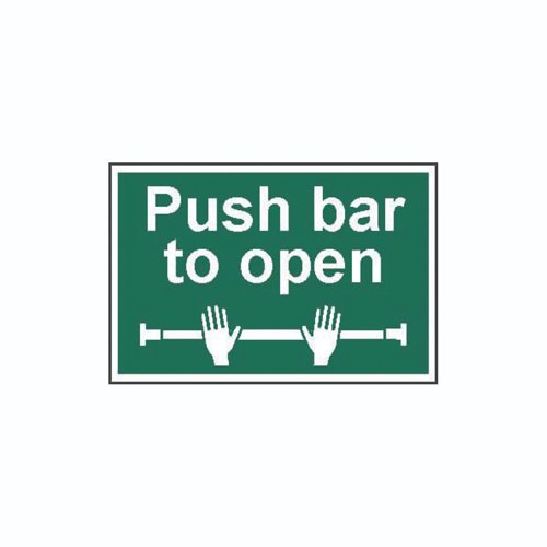 Fire Exit Push Bar To Open 300x200mm Semi-Rigid PVC