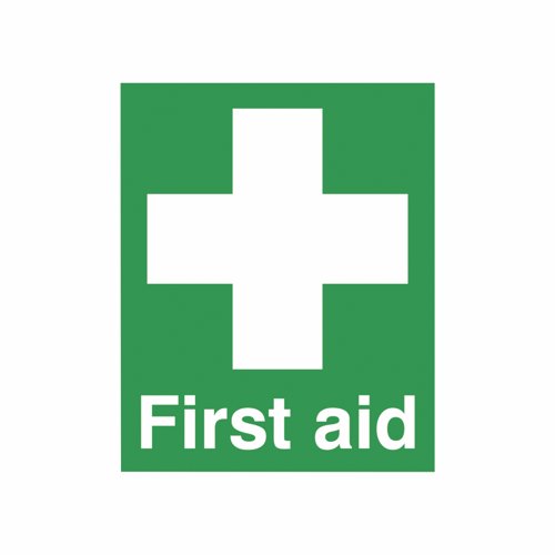 First Aid Sign 100x250mm PVC