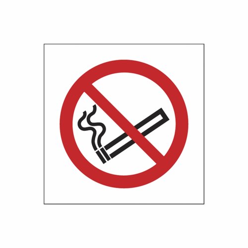 No Smoking Symbol Sign 100x100mm Self-Adhesive (Pack 5)