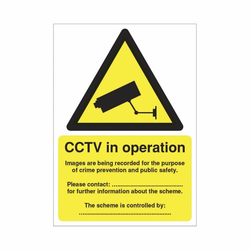 CCTV in Operation DPA Compliant Sign A5 Self-Adhesive