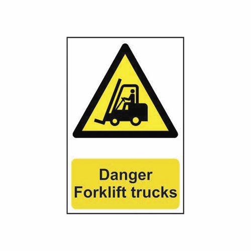 Danger Forklift Trucks Sign 200x300mm PVC