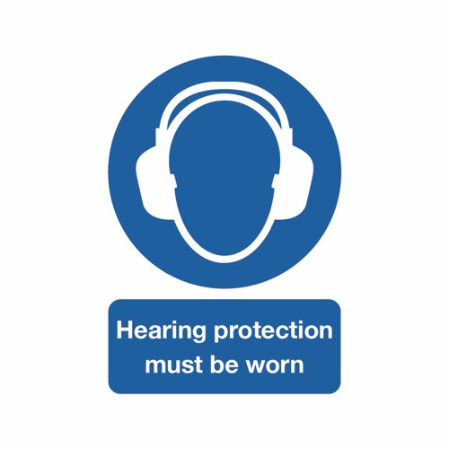 Hearing Protection Must be Worn Sign A4 PVC