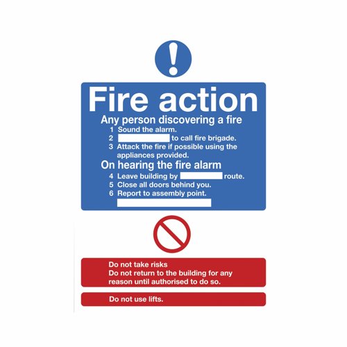 Fire Action Notice Standard A4 PVC