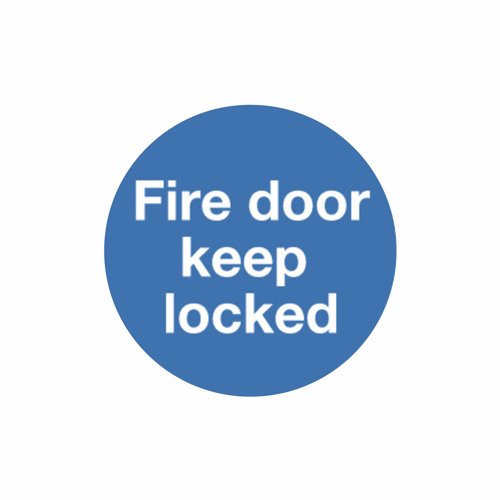 Fire Door Keep Locked Sign 100x100mm Self-Adhesive (Pack 5)