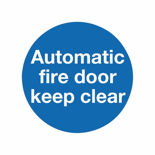 Automatic Fire Door Sign 100x100mm Self-Adhesive (Pack 5)