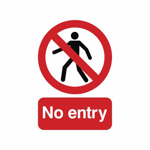 No Entry Sign A5 Self-Adhesive