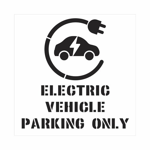 Electric Vehicle Parking Only Symbol Stencil 1000x1000mm 9701-1000