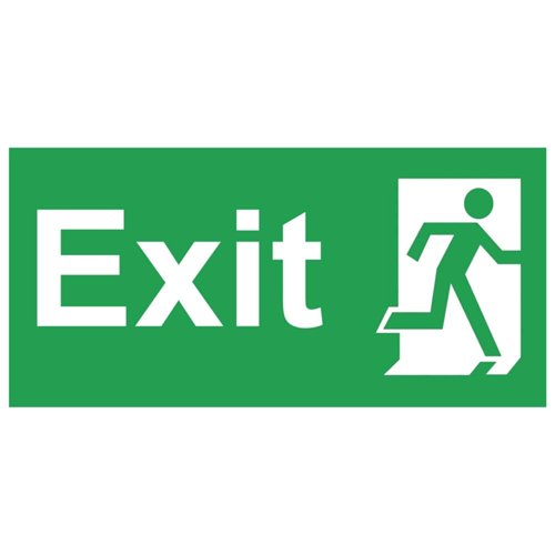 Fire Exit Sign 300x150mm Self-Adhesive