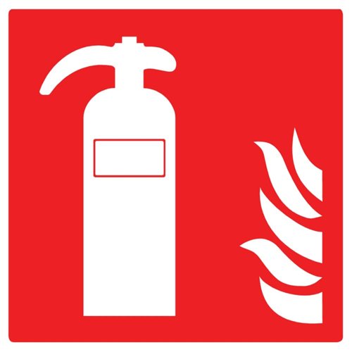 Fire Extinguisher Symbol Sign 100x100mm PVC
