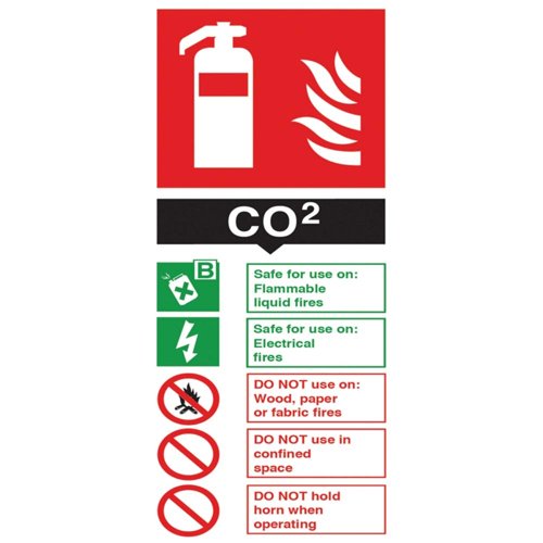 Fire Extinguisher Sign CO2 100x210mm Self-Adhesive