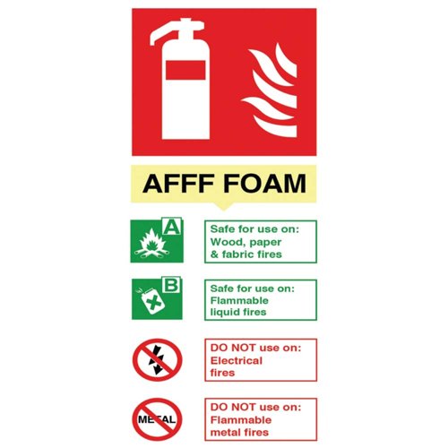 Fire Extinguisher Sign Foam 100x210mm PVC
