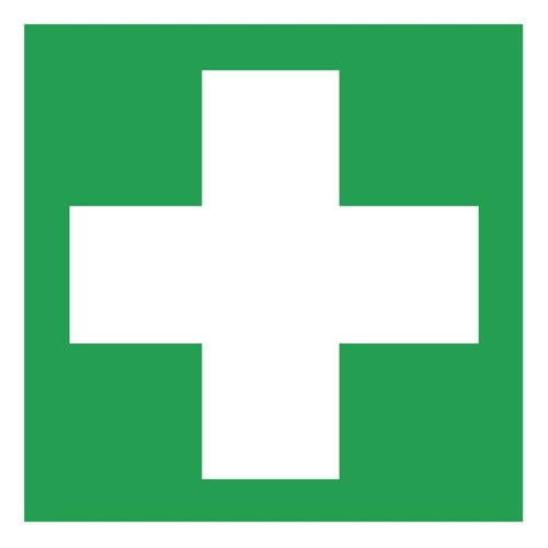 First Aid Symbol Sign 100x100mm Self-Adhesive