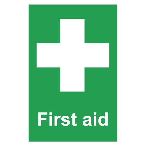 First Aid Sign 100x150mm PVC