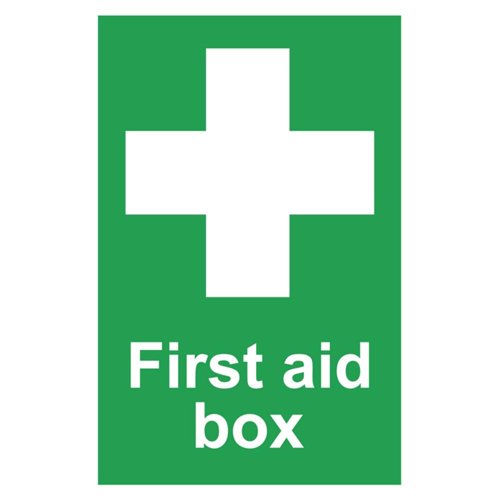 First Aid Box Sign 100x150mm PVC