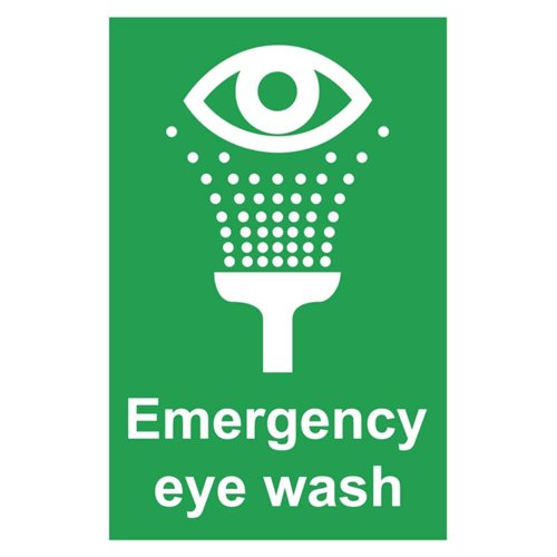 Emergency Eye Wash Sign 100x150mm Self-Adhesive
