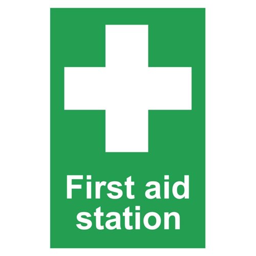 First Aid Station Sign 100x150mm PVC